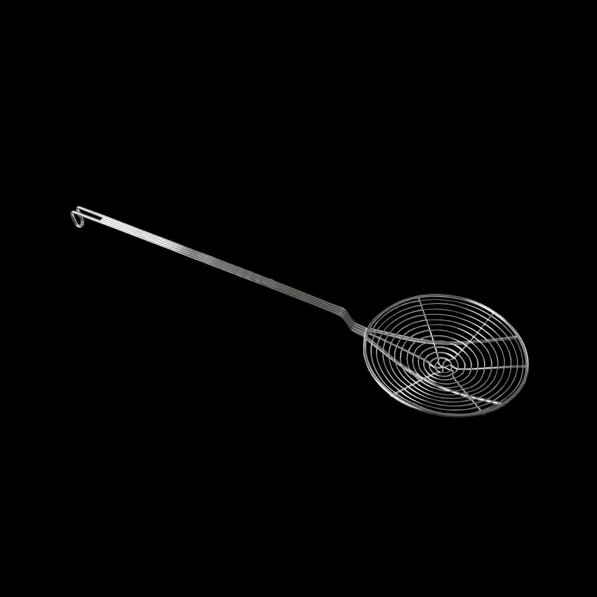 Espumadera redonda espiral día 7" acero niquelado, espumadera, se vende en caja de 12