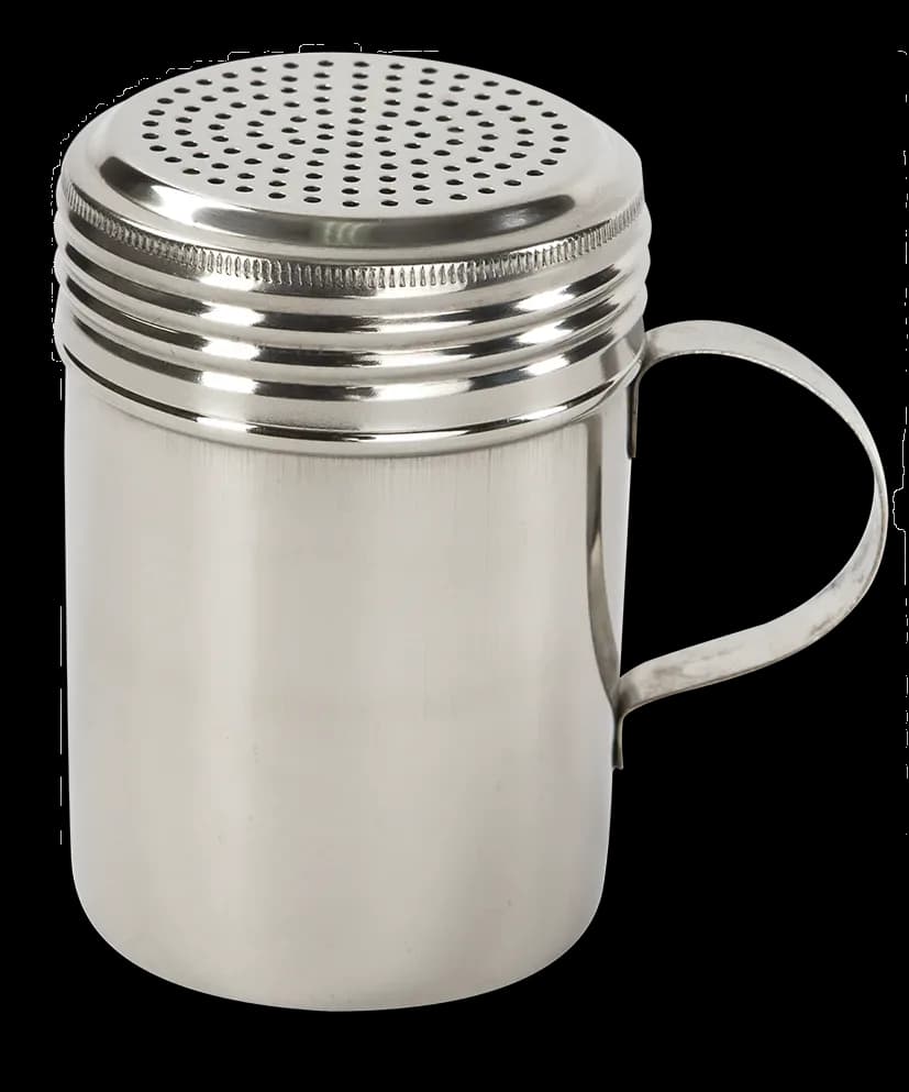 Espolvoreadores con agarradera 10 OZ acero inox, espolvoreadores, se vende en caja de 12