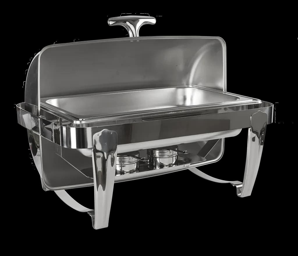 Chafer de lujo p/caldos plateado, chafers lujo, se vende en caja de 1