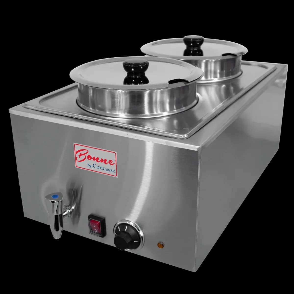 Chafer eléctrico p/caldos 1200 watts 2 insertos redondos, chafer electrico, se vende en caja de 1