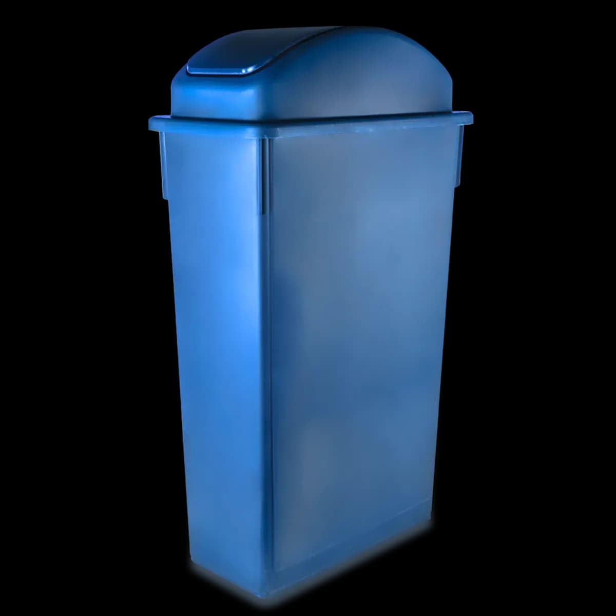 Bote basura rec 60 litros plástico azul, basurero, se vende en caja de 1