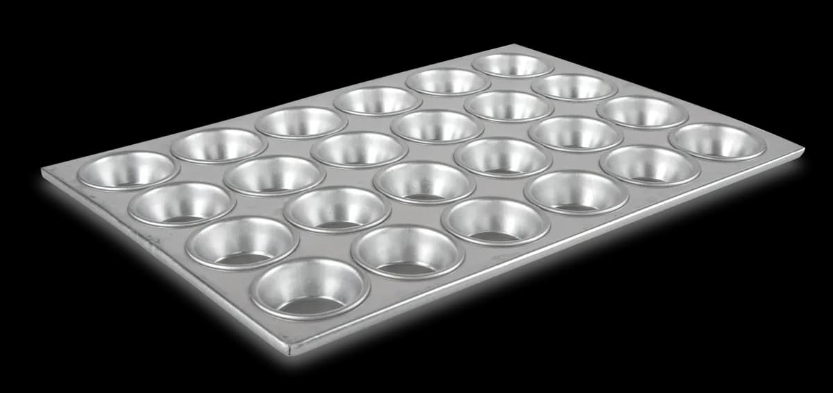 Charola muffin aluminio 24, charolas al, se vende en caja de 12