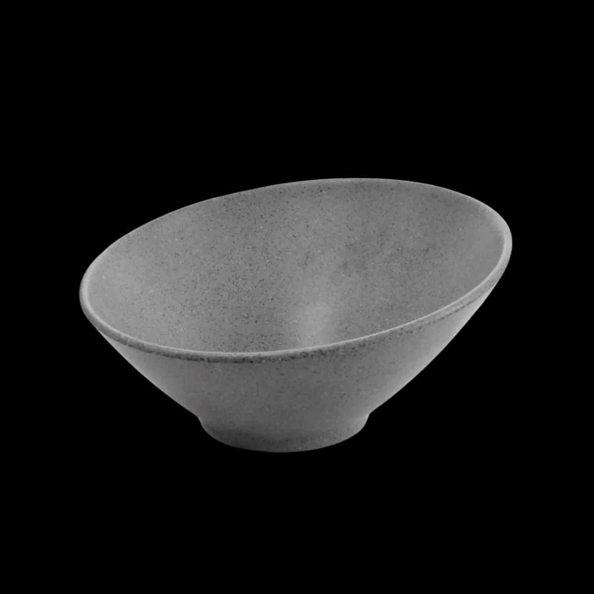 Bowl inclinado 21 CM melamina gris, melamina lujo, se vende en caja de 36