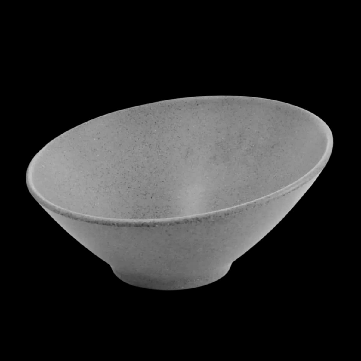 Bowl inclinado 25 CM melamina gris, melamina lujo, se vende en caja de 24