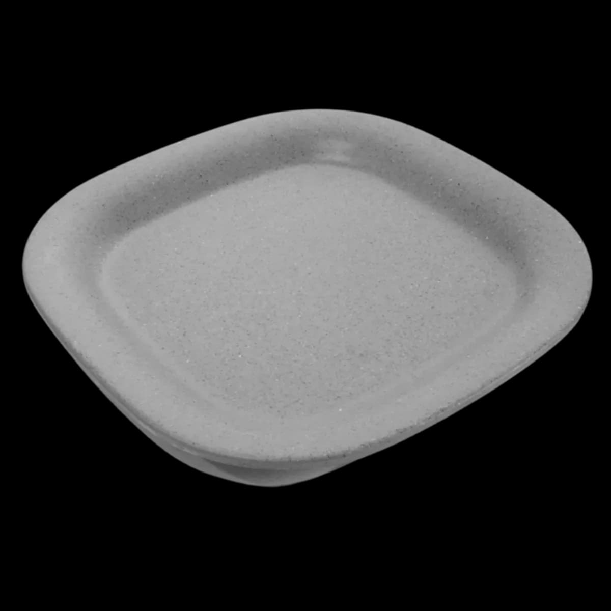Plato de melamina cuadrado rim de 25.9*2CM, premium gris, melamina lujo, se vende en caja de 36
