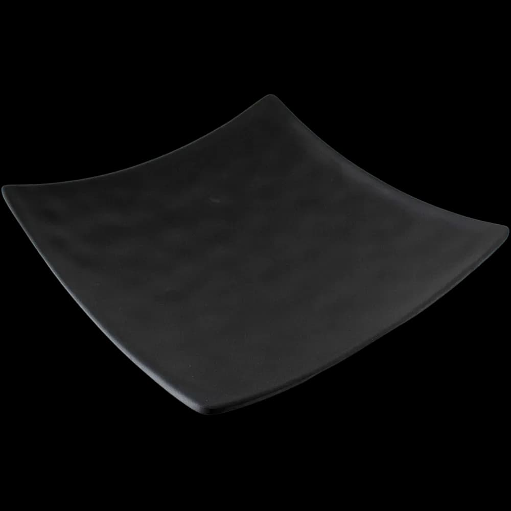 Plato cuadrado 24 cms melamina negro corrugado, melamina lujo, se vende en caja de 36