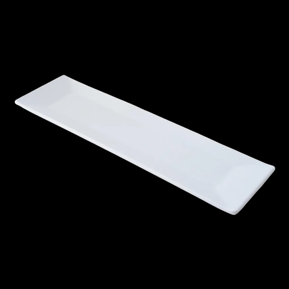 Bandeja rectangular de 32 x 9 CM de melamina blanca, melamina lujo, se vende en caja de 36