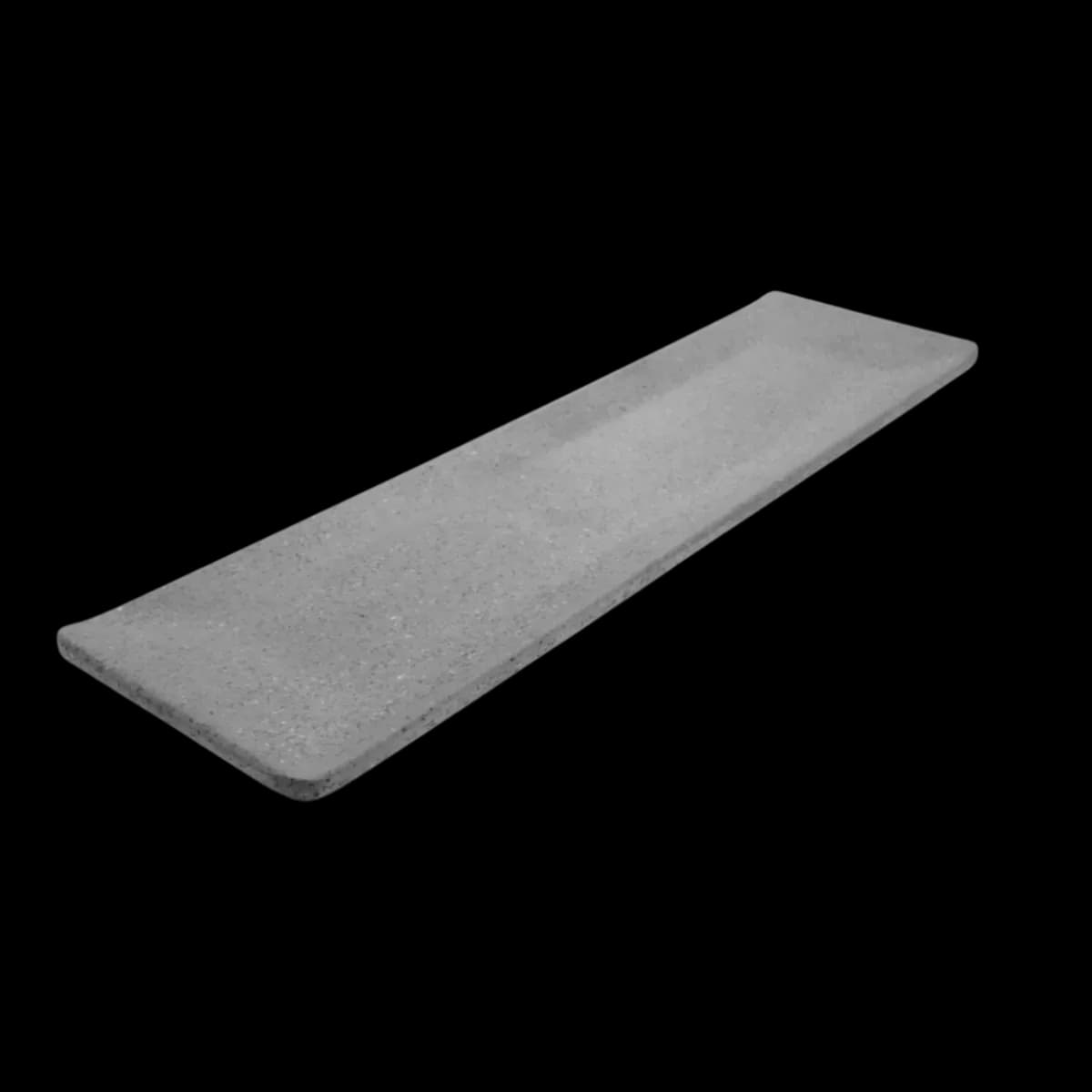 Plato rectangular 32*9 cms melamina gris, melamina lujo, se vende en caja de 48