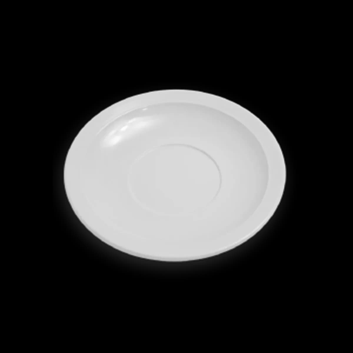 Plato para taza estibable melamina (13.7*1.9CM), color blanco, melamina lujo, se vende en caja de 180
