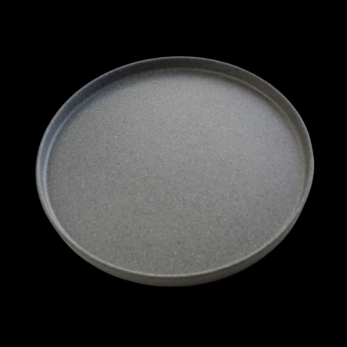 Barcelona plato 23 CM melamina gray granite, melamina lujo, se vende en caja de 36