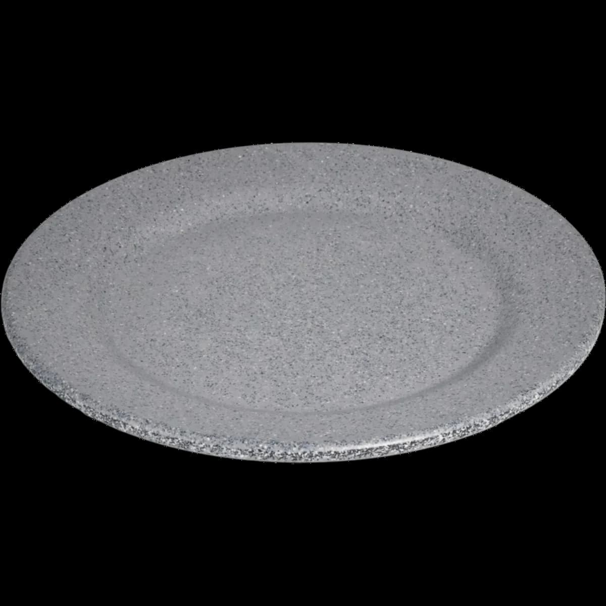 Plato trinche 8" horeca melamina gray granite, melamina lujo, se vende en caja de 96