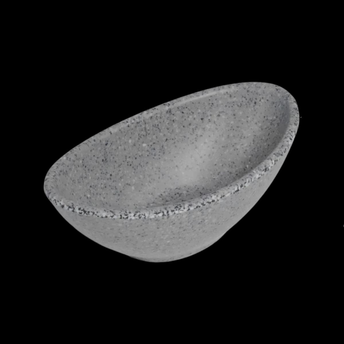 Platito hondo 10 CM de melamina gray granite, melamina lujo, se vende en caja de 144