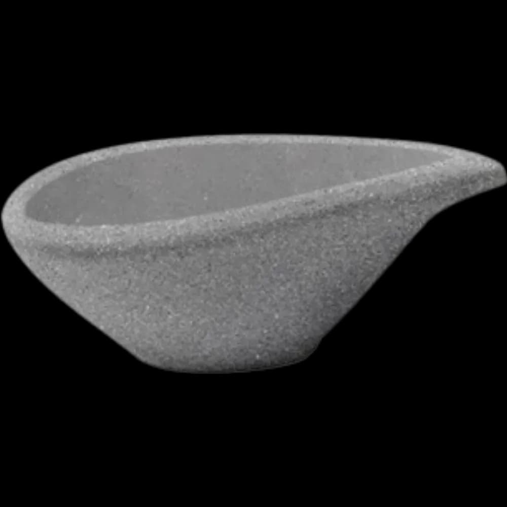 Platito para tapas con asa 9 CM de melamina gray granite, melamina lujo, se vende en caja de 144
