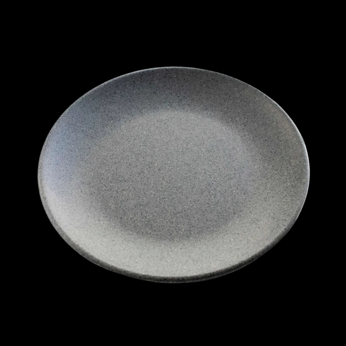 Plato trinche cup 8.4" melamina gray granite, melamina lujo, se vende en caja de 48