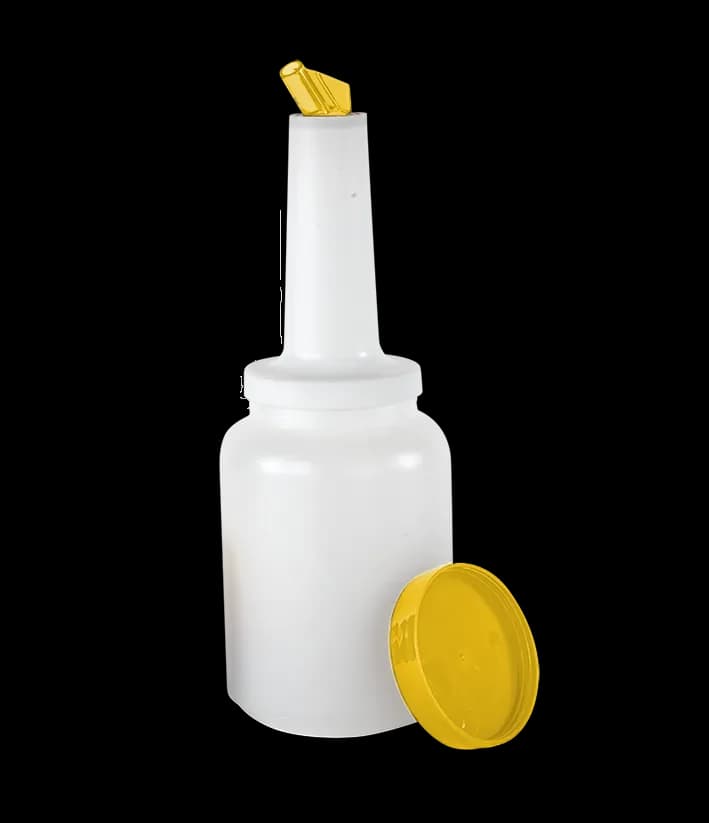 Bote para mezcla 1 litro tapa color amarillo, bote mezcla, se vende en caja de 15