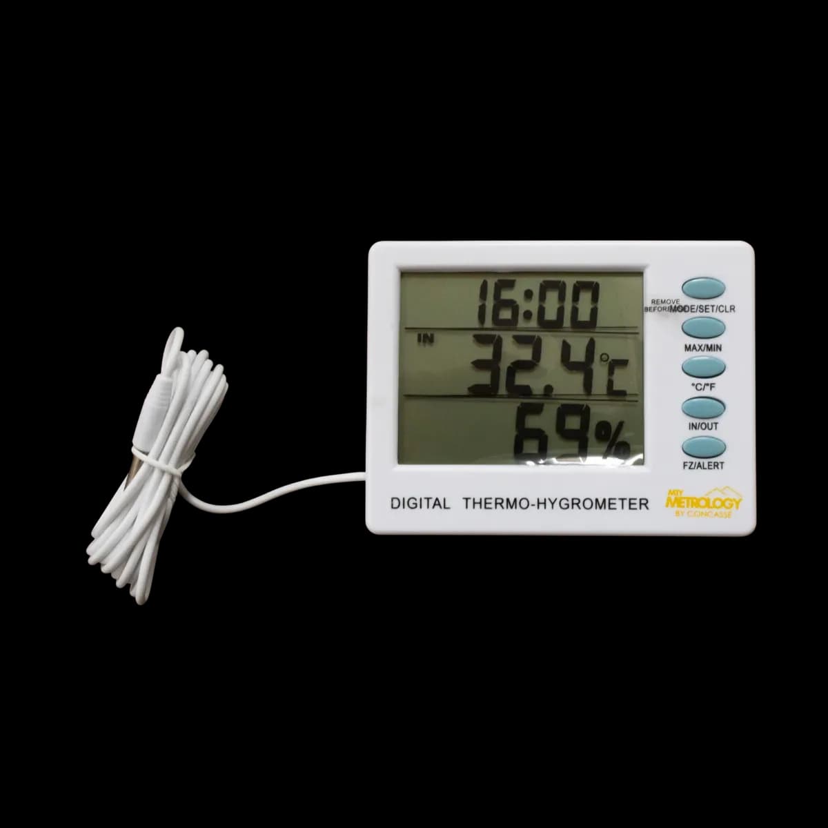 Termometro digital temperatura interior exterior C/ hidrometro -10C A 50C/-50C A 70C, termometros, se vende en caja de 6