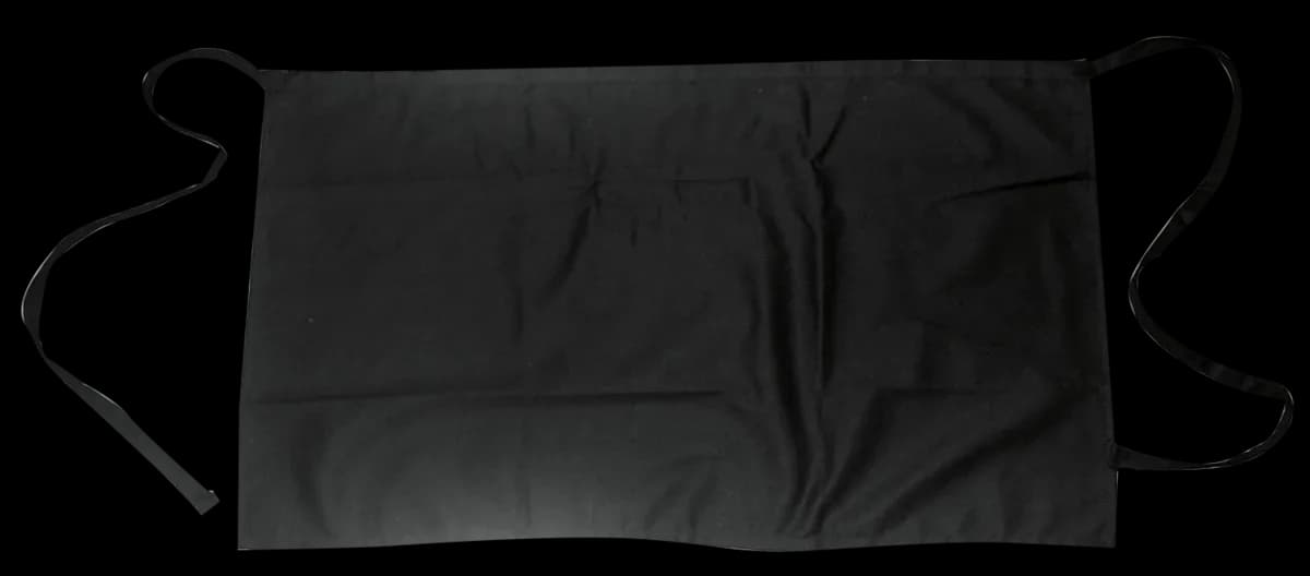 Delantal corto A cintura c/bolsa 79 X 45 cms color negro, mandiles, se vende en caja de 12