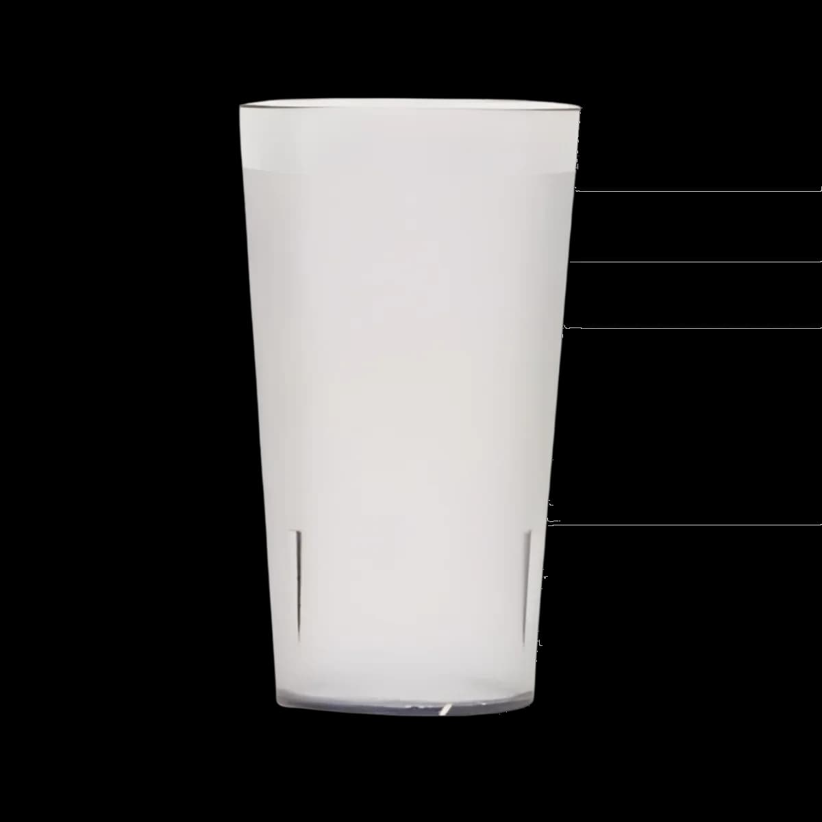 Tarro 12 OZ policarbonato transparente, pc linea bar, se vende en caja de 72