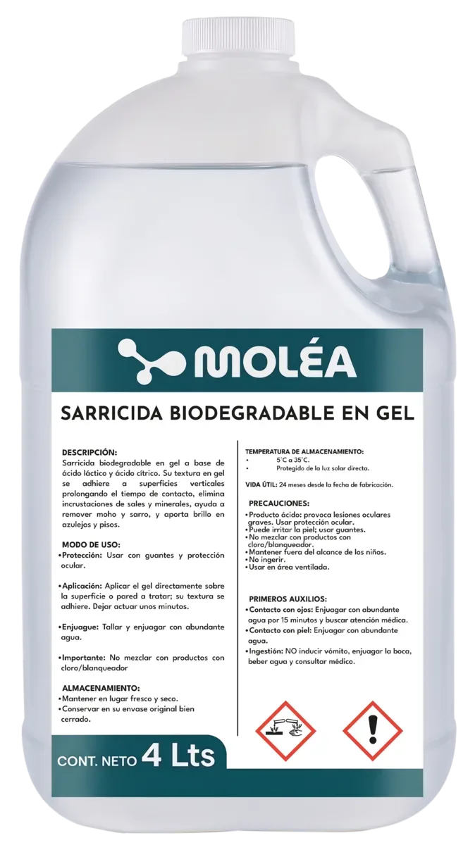 Sarricida biodegradable gel, quimicos limpieza, se vende en caja de 3
